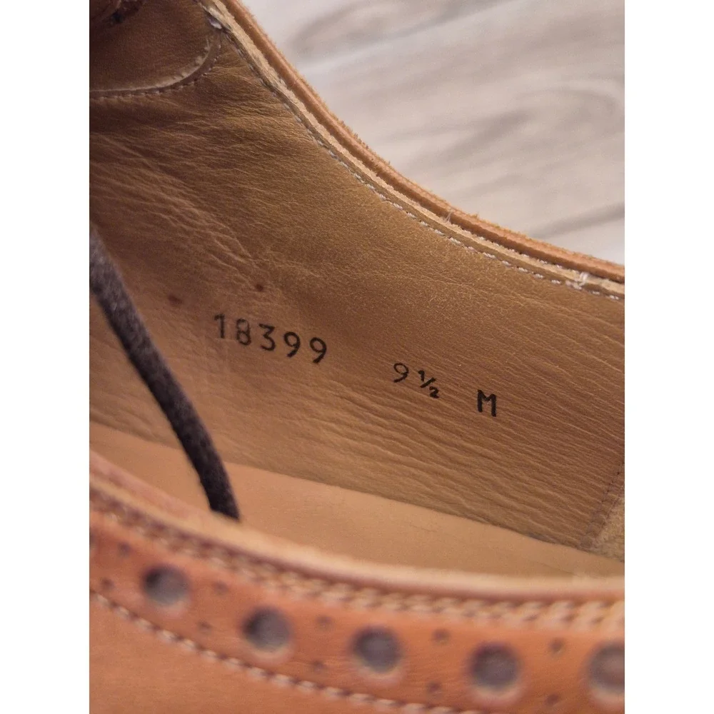 Magnanni Mens Cognac Leather Brogue Cap‎ Toe Oxford Dress Shoes 19399 Size 9.5 M